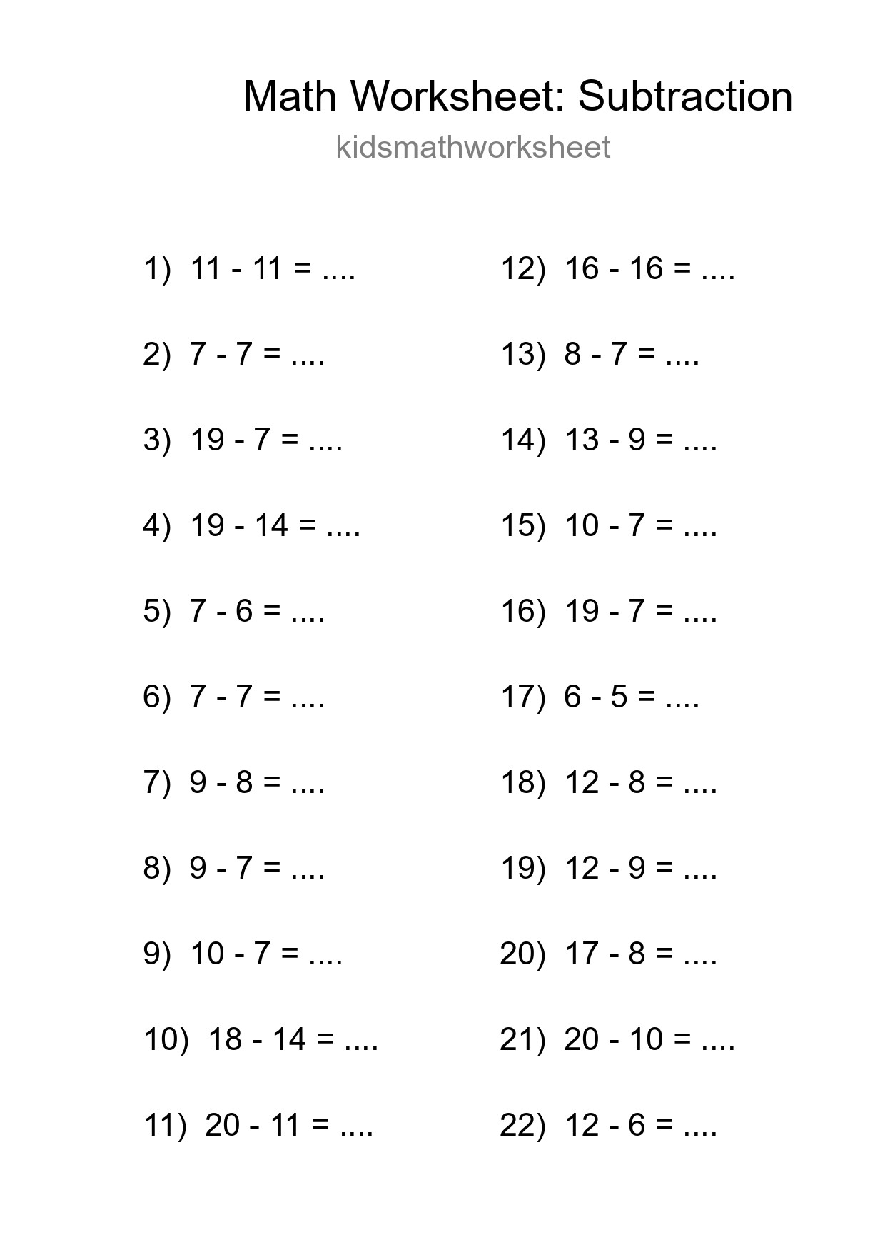 Free 22 Subtraction Math Worksheet For Grade 2 With Answers - Part 96