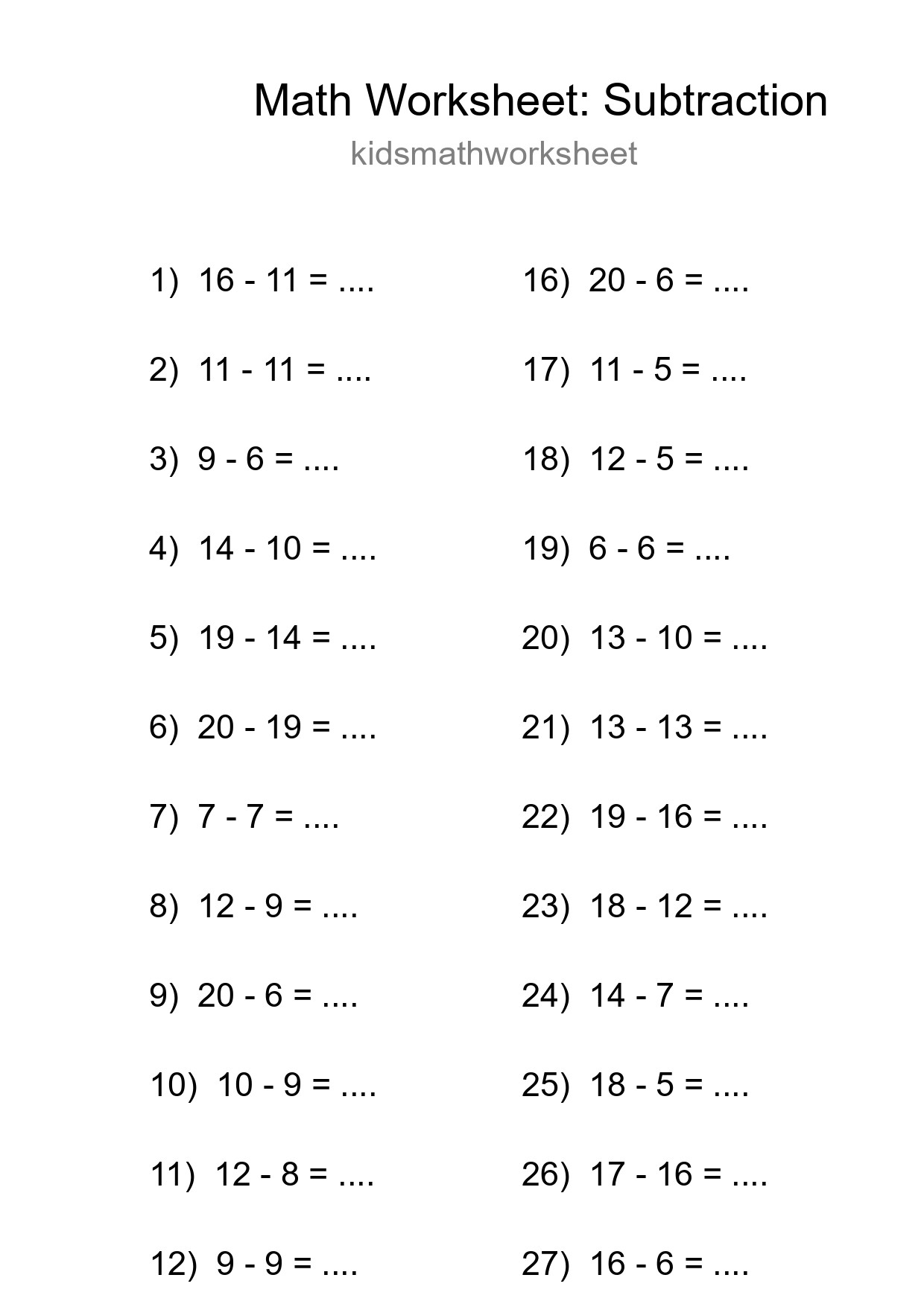 Free 30 Subtraction Math Worksheet For Grade 2 With Answers - Part 283