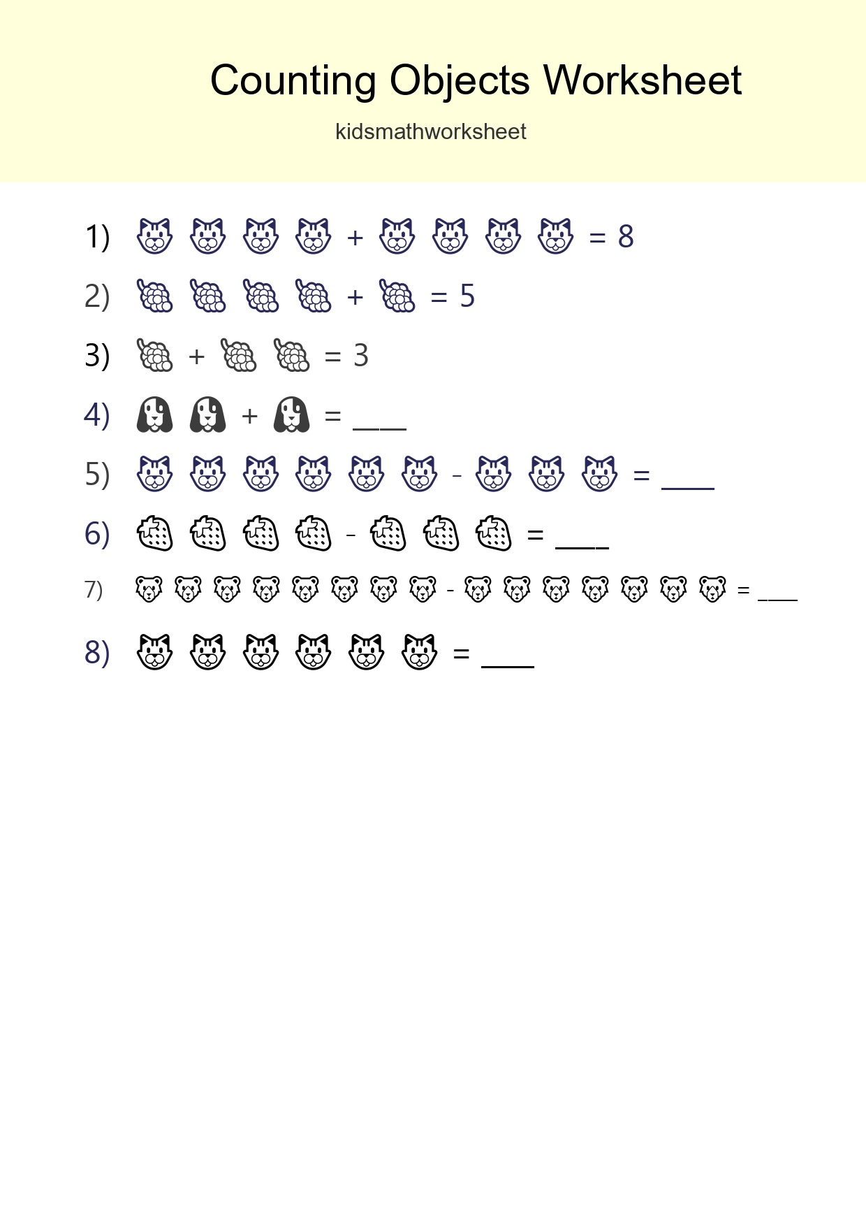 Free Counting Objects Worksheet For Kindergarten - Part 256