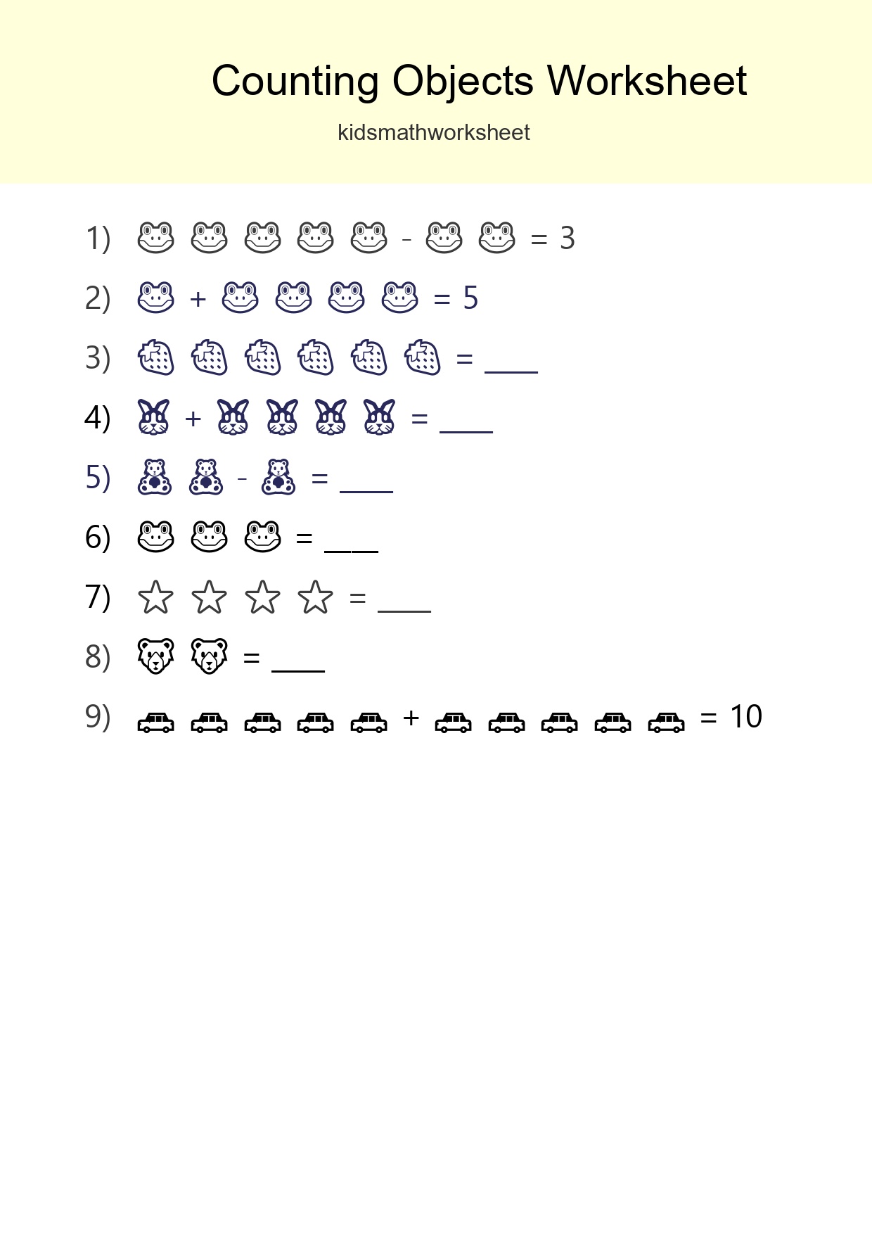 Free Counting Objects Worksheet For Kindergarten - Part 300