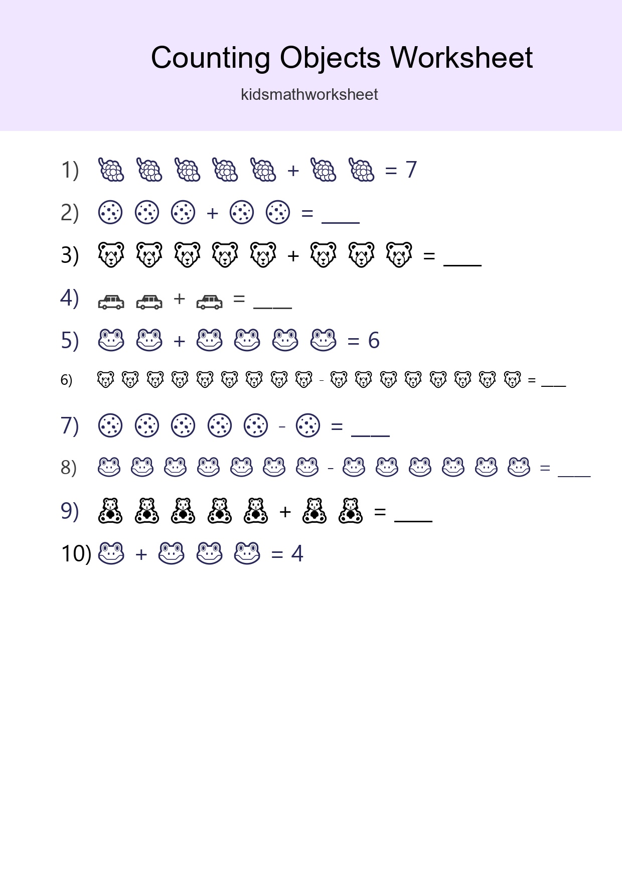 Free Counting Objects Worksheet For Kindergarten - Part 80