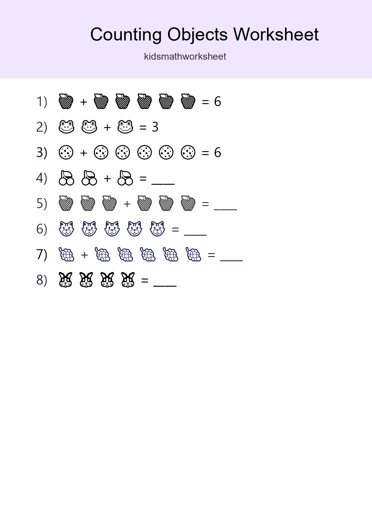 Free Counting Objects Worksheet For Kindergarten Printable - Part 234