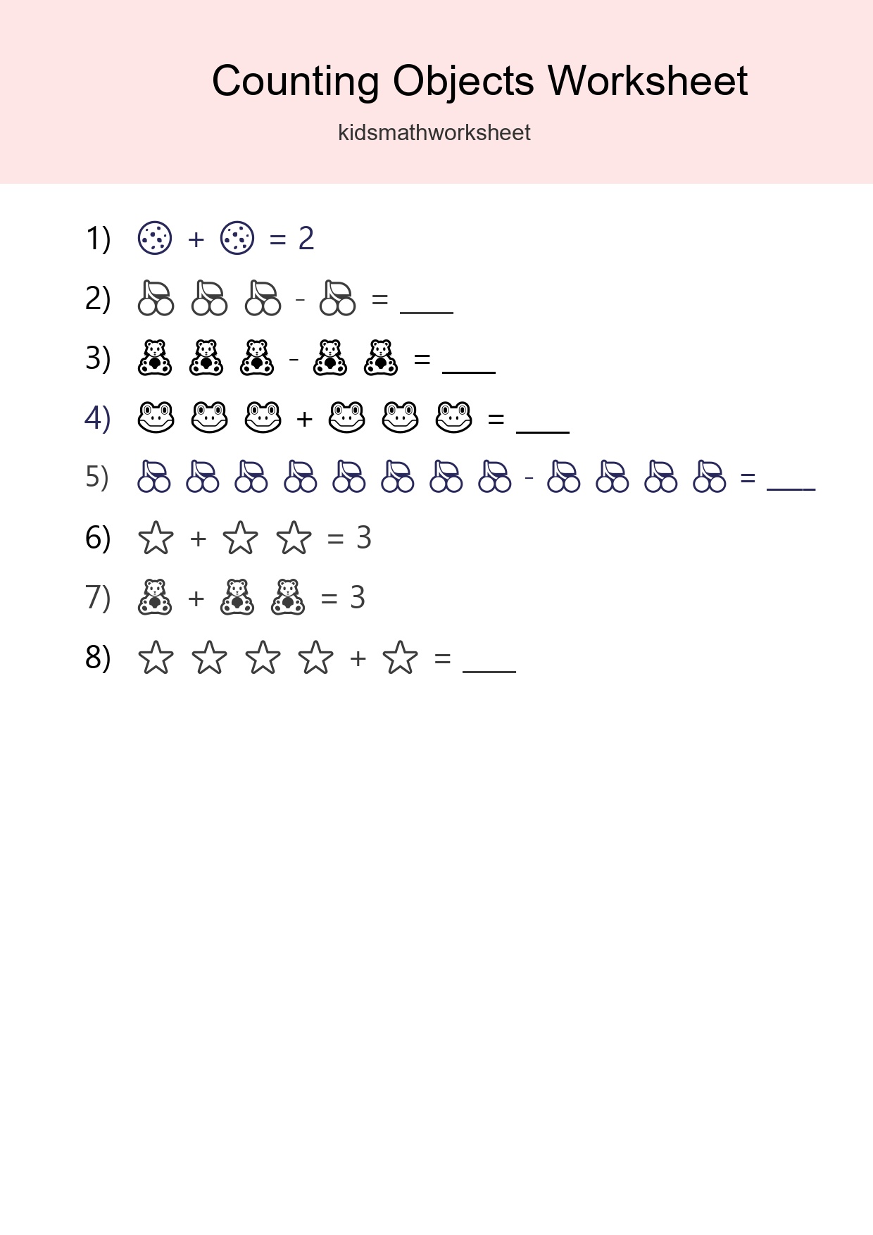 Free Counting Objects Worksheet For Kindergarten Printable - Part 69