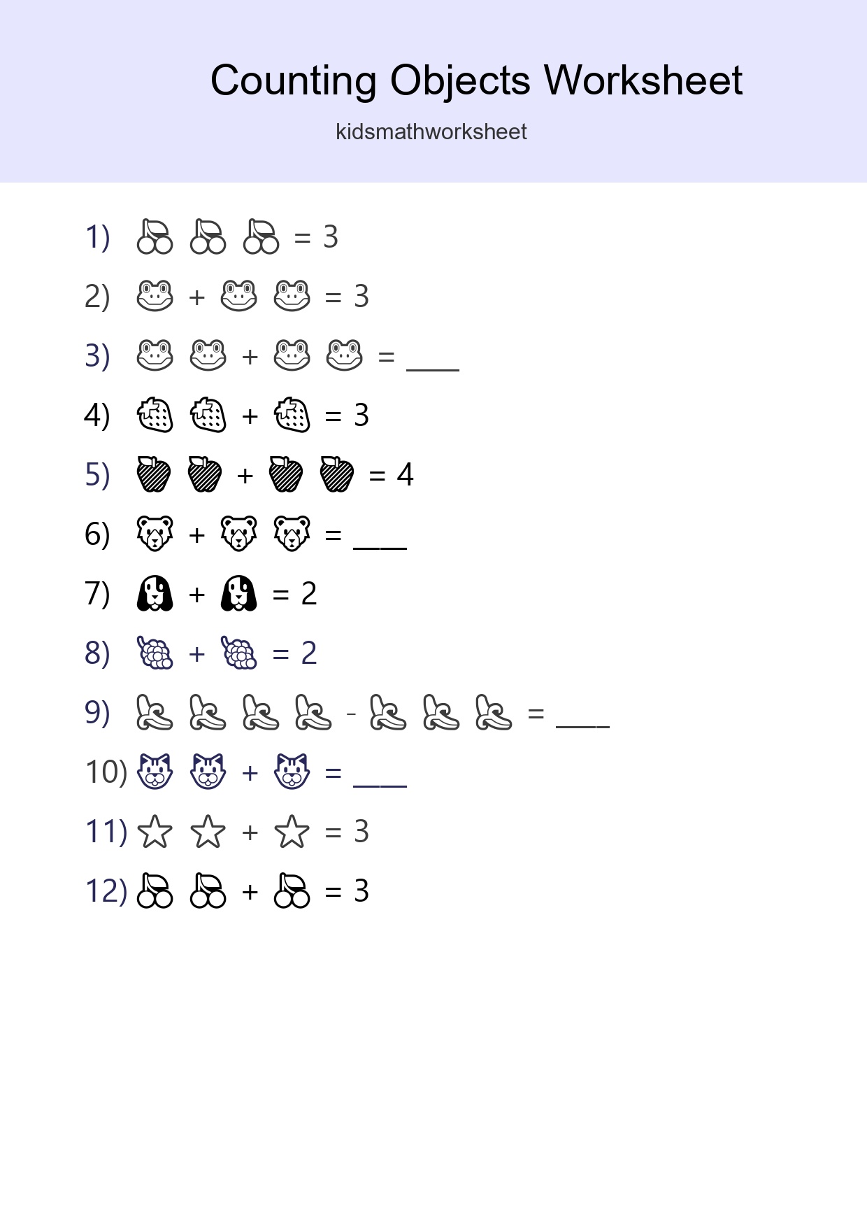 Free Counting Objects Worksheet For Pre-K - Part 157