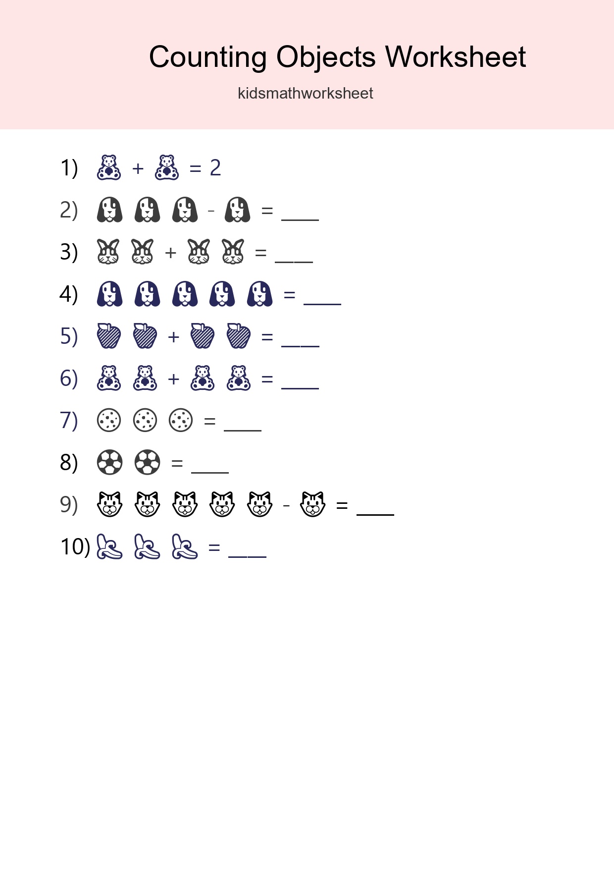 Free Counting Objects Worksheet For Pre-K - Part 58