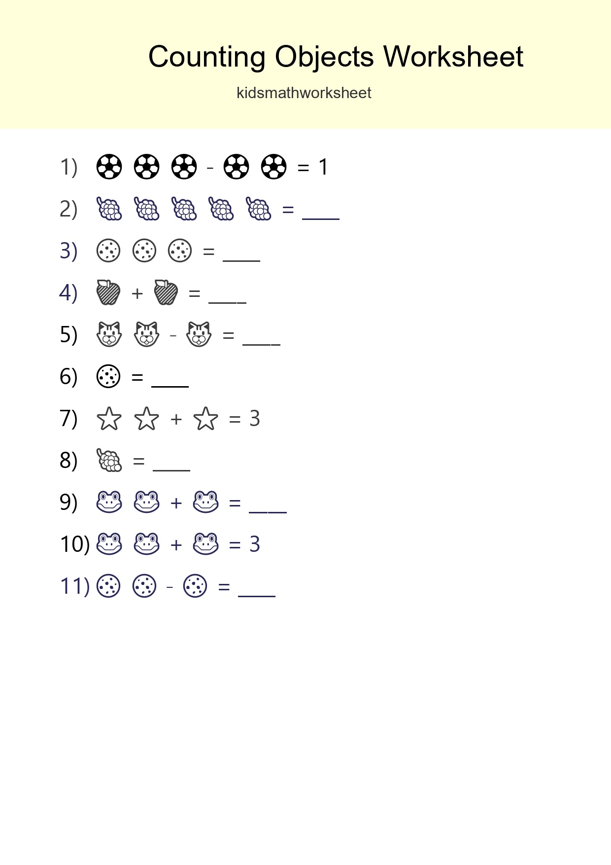 Free Counting Objects Worksheet For Pre-K Printable - Part 47