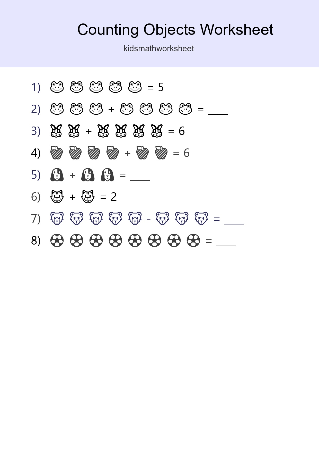 Kindergarten Count The Objects Worksheet - Part 91
