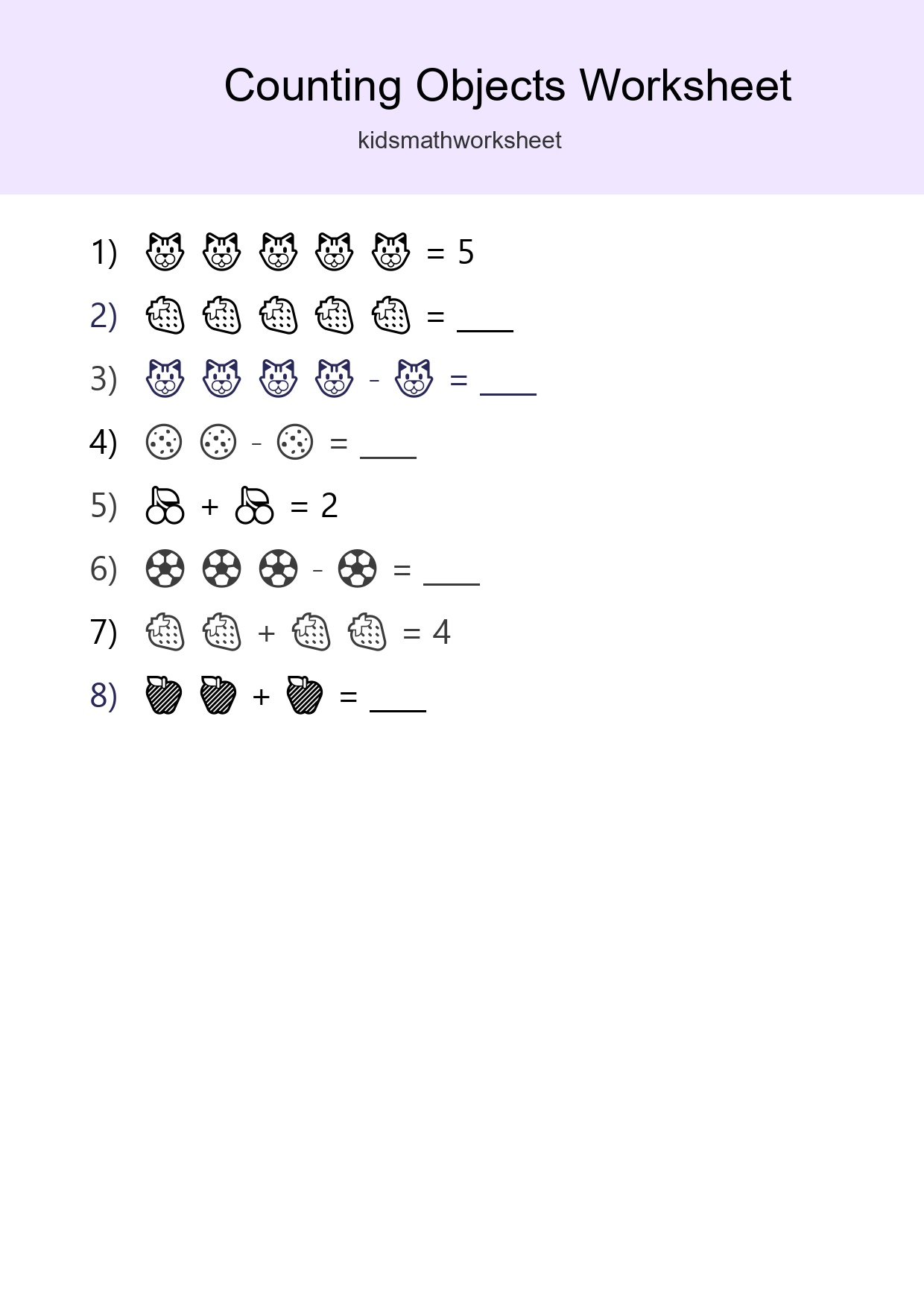 Pre-K Count The Objects Worksheet - Part 113