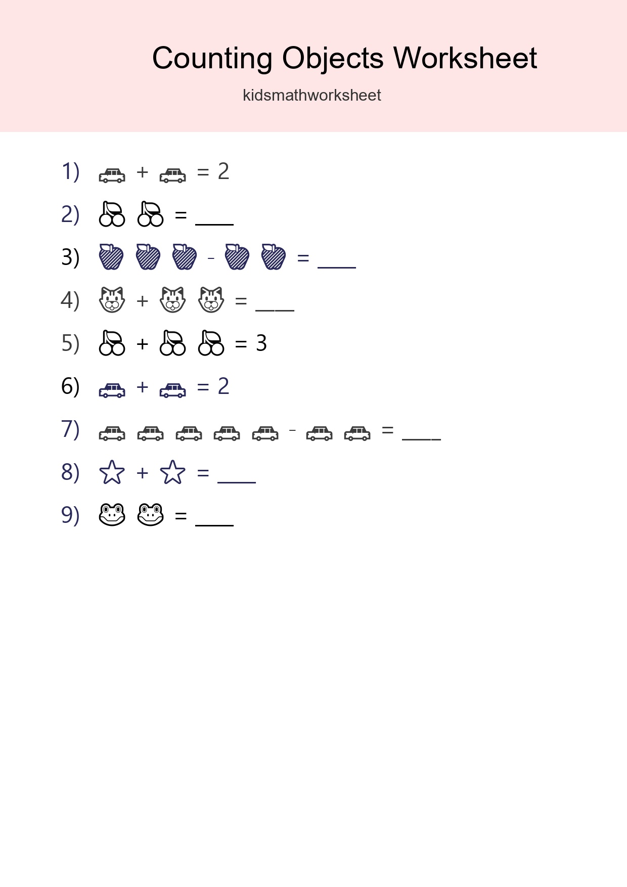 Pre-K Count The Objects Worksheet - Part 25