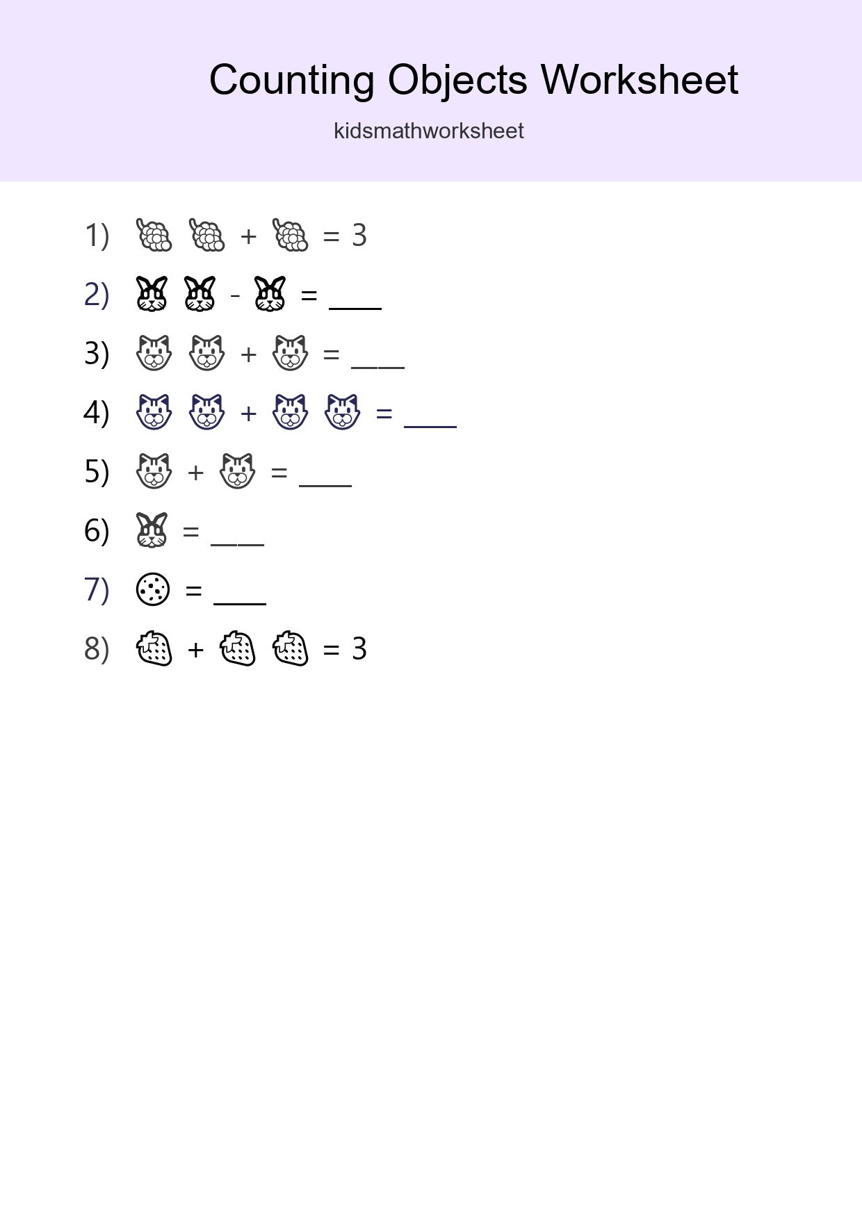 Pre-K Count The Objects Worksheet - Part 289