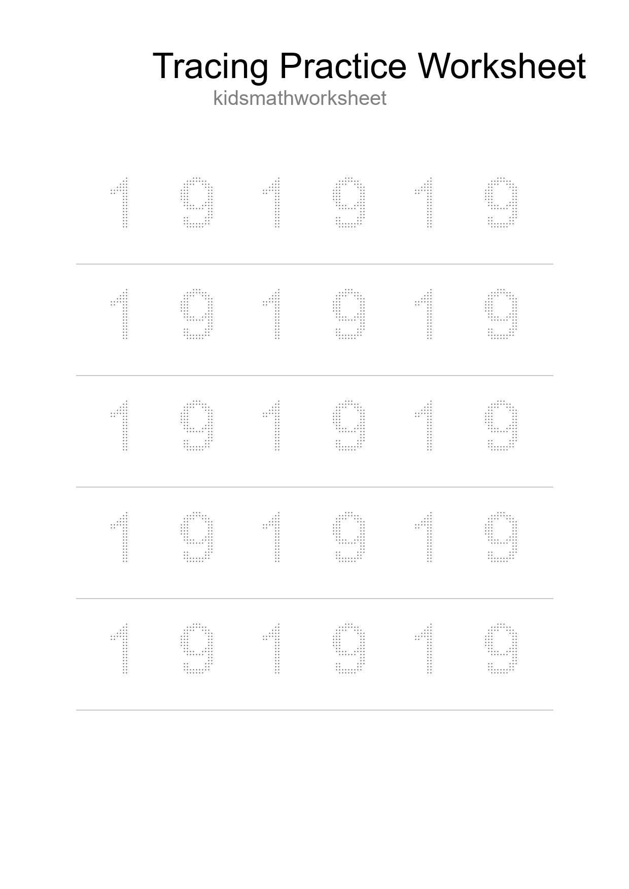 Printable Tracing Worksheet For Kids - Part 131